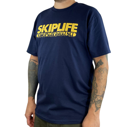 SKIPLIFE - POWERSLIDE VIOLENCE NAVY BLUE T-SHIRT